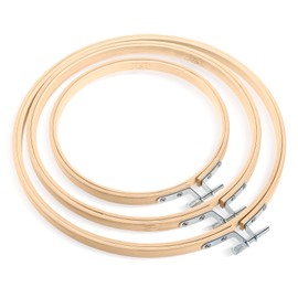 Siumir Embroidery Hoops, 3PCS 13/17/20cm Wooden Hoop Rings Adjustable Cross Stitch Hoops Round Embroidery Hoops for DIY Art Craft Sewing