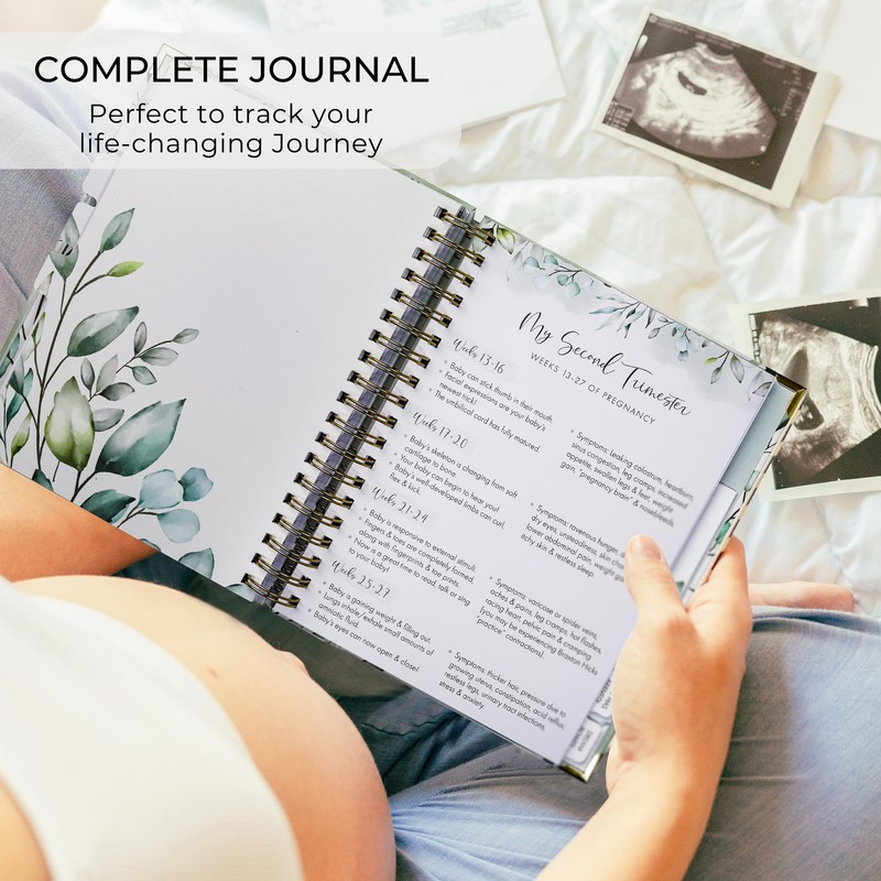 Pregnancy Journal and Memory Book with Stickers and Keepsake Pocket