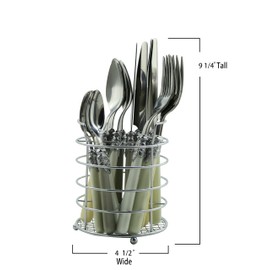 The Original Brink House Baroque Bone Mix & Match Stainless Steel Cutlery Set with Assorted Handles / 16 pieces with Metal Stand/Lifestyle utensils set for home, first apartment, dorm, fine dining