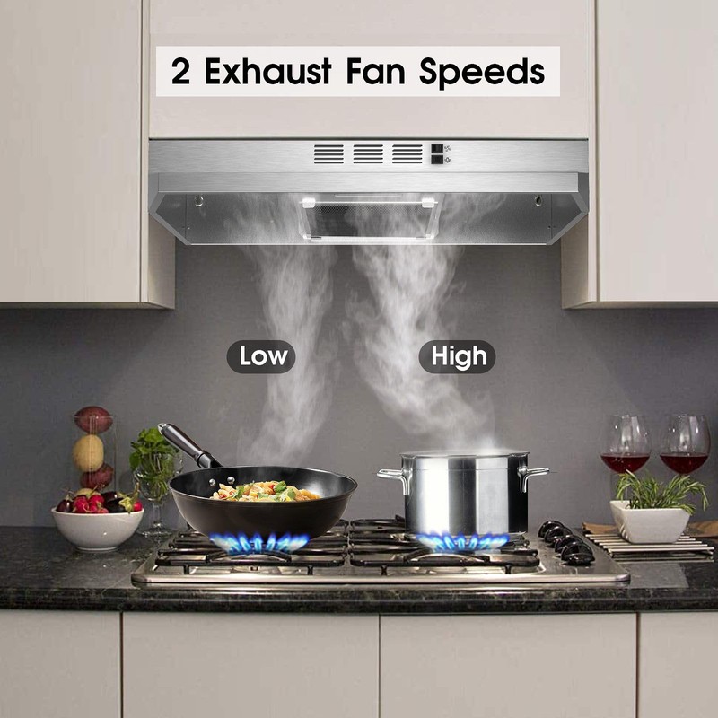 Range Hood 30 inch Under Cabinet, Stainless Steel Kitchen Vent