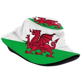 Retro Welsh Wales UK Flag Bucket Hat for Women Men Summer Outdoor Fisherman Sun Hat Beach Fishing Cap