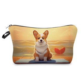 Livel lhood Cartoon Corgi Makeup Bag Cute Small Organizer Zipper Pouch Cartoon Corgi Cosmetic Bag Birthday Present for Dog Lovers Dog Mom Women Friends-3, hzj0779