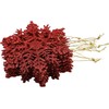 Glitter Snowflake Christmas Decorations Pack of 6-10cm Hanging Decorations (Red