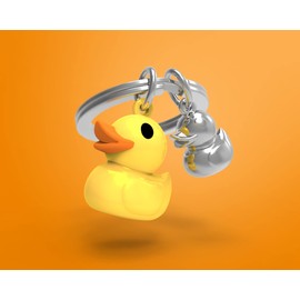 O meta[l]morphose METALMORPHOSE Keyring Yellow Duck with Silver Baby MTM925-05, Yellow, Silver, S, Yellow, Silver, S, Yellow, Silver, Fashion