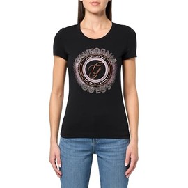 GUESS Women's Eco Short Sleeve Crew Neck G Logo Tee, Jet Black
