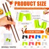 Suttmin 500 Pcs Reusable Chopsticks Helper Multicolor Plastic Practice Chopstick