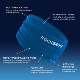 Cooling Neck Gaiter Bandana Face Mask for Men Neck Gaiters Summer Half Face Scarf Cover Sun UV Protection for Cycling Fishing (Blue)