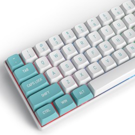 Owpkeenthy WHYSP 75 Percent Keycaps, CSA Profile Custom Doubleshot PBT Minimalist Ball Key Cap Set for MX Switch 61, 68, 82, TKL Layout Mechanical Keyboard （Cyan CSA）