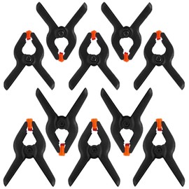 10 Stück Kunststoff-Federklemmen, 7,6 cm und 5,1 cm, robuste Federklemmen für DIY-Projekte, Fotostudios, Holzarbeiten, Kunstwerke, Fotohintergrund (Farbe: schwarz)