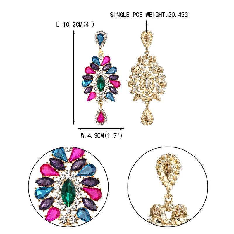 EVER FAITH Austrian Crystal Prom Teardrop Marquise Statement Chandelier Earrings