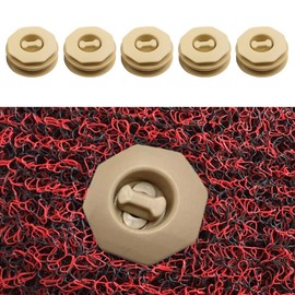 DUSCOKE 5PCS Car Floor Mat Clips, Auto Interior Floor Safety Fastener Car Carpet Fixing Clips, Double Layer Twist-Lock Hook Auto Floor Mat Retainer, Universal Vehicle Foot Pad Buckle Set (Beige)