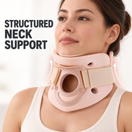 Cervical Collar Neck Brace with Large Throat Opening, Breathable Polymer Foam Support, S/M/L Sizes