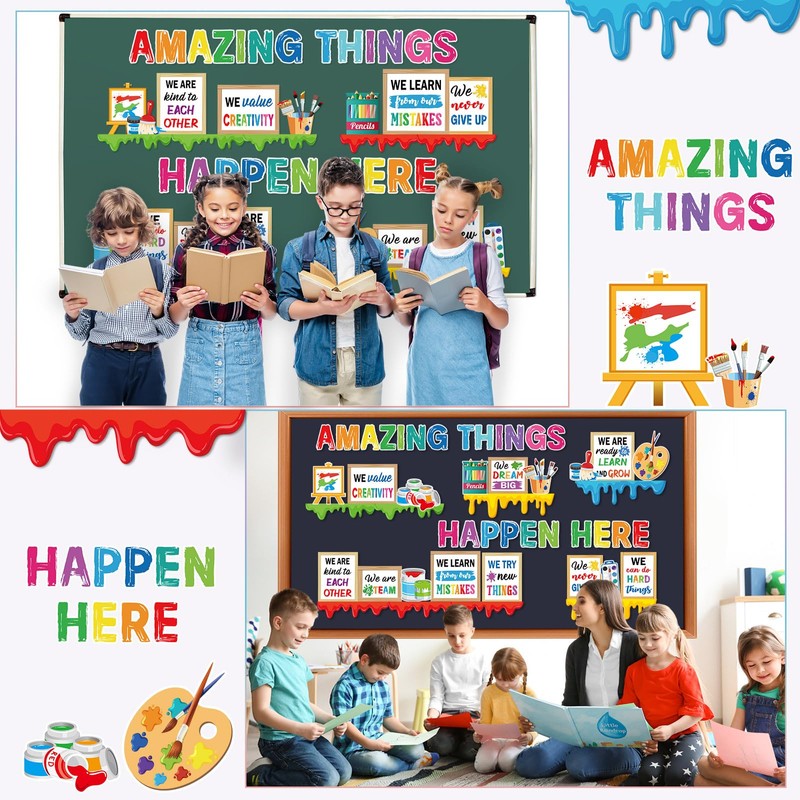 Qilery Bookshelf Bulletin Board Set Motivational Classroom Decor Reading Library