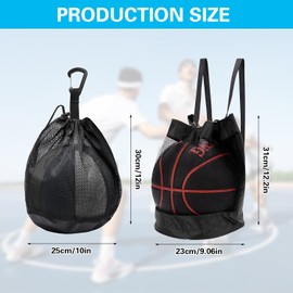 TYFYH 2 Stück Ballnetz, Ballsack, Ballnetz 1 Ball, Basketball Tasche, Tragbare Balltasche mit Kordelzug, Basketball Bag, Volleyball Netztasche, Fußballnetz für Fußball Tennis Kinder Erwachsene