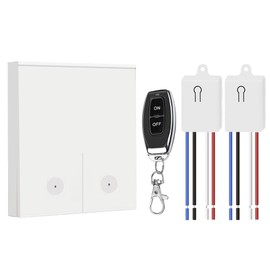 QIACHIP Wireless Light Switch with Transmitter and Receiver Kit, Wireless Switch with Remote Control 220 V 230 V Wireless On/Off for Lights, Ceiling Lights, Fans