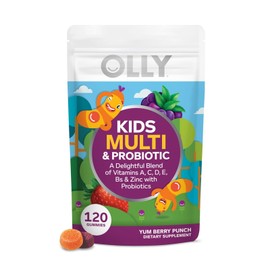 Olly Kids Multivitamin Probiotic Gummies 120 Count Blissful Berry Flavor