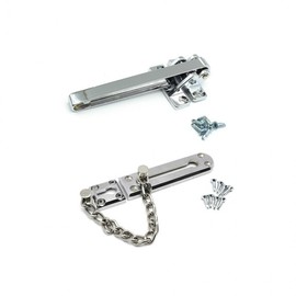 Safety Latch Chain Hook Hasp for Drawers & Doors, Padlock & Key Safety Latch Strong Chain 2ea