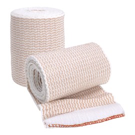 Elastic Bandage Wrap, 3 in x 15 ft Stretch, Hook & Loop Reusable Body Compression Bandage Wrap for Wrists, Elbow, Knees, Ankles & Feet (2)