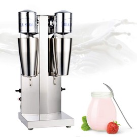 Double Head Milkshake Maker, 180W Commercial Milk Shake Maker Mixer, Electric Drink Mixer Blender Machine with Cup, 2 Speed Adjustable, Milkshake Blender for Restaurant Home