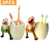 FlidRunest 2 PCS Dinosaur Kids Toothbrush Holders for Bathrooms -