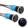 JIQI 19mm 2Pcs Waterproof 12V-24V Momentary Push Button Switch 1NO