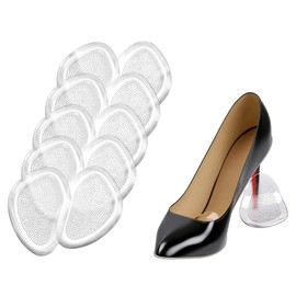 Almohadillas Pies De Silicona para Antepiéde Zapato Mujer y Hombre, Plantillas de Gel para el Antepié para Alivian el Dolor Durante, Almohadillas Metatarso para Amortiguación Antideslizante, 5 Pares