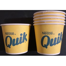 Nestles Quick Vintage Lot of Six (6) Nestle Quick Paper Sample Cups New Old Stock C-1960-1970