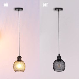 TWSXTE Vintage Pendant Lamp, Industrial Retro Ceiling Light, Rustic Style Cage Chandelier, Interior Lighting, Kitchen, Living Room, Dining Room, Bedroom Lamp, E27 LED Adjustable Rope Decoration