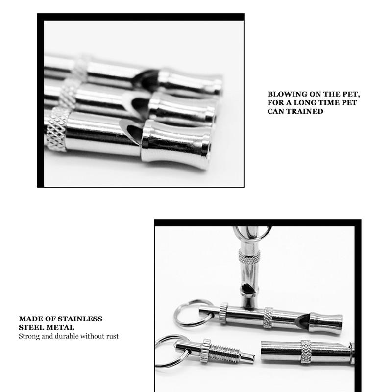 10PCS Adjustable Dog Whistle Trainer Sound Waves Stainless Steel Pet