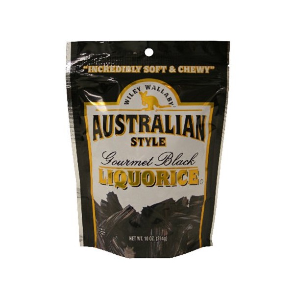 Wiley Wallaby Gourmet Australian Style Liquorice Gourmet Black Liquorice, 10-Ounce (Pack of 8)