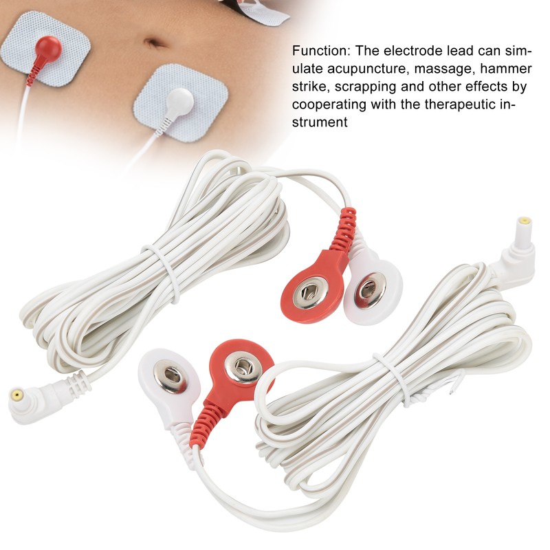 10pcs / bag 2.35mm 1.5m 2‑In‑1 Button Type Electrode Lead