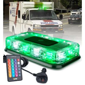 LUMENIX LED Roof Top Strobe Beacon Light Bar Rooftop Security Warning Emergency Flashing Plow Lights for Construction Vehicles Tow Commercial Trucks Postal Cars Snowplow - Green White