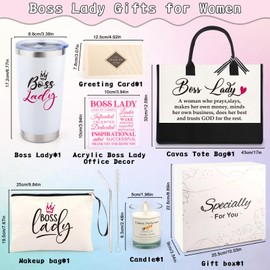 Boss Day Gifts for Women, Boss Lady Gifts for Women Manager Leader, Christmas Thank You Gifts for Female Boss, Birthday Gifts for Women, Appreciation Gifts Cool Gifts for Her Mug Canvas Tote Bag