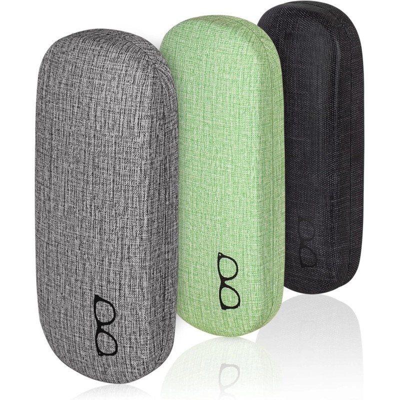 Set of 3 Hard Shell Leather Eyeglass Cases - Superior