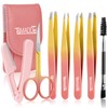 Eyebrow Tweezer Set, TsMADDTs 7 Pcs Tweezers Set for Women,