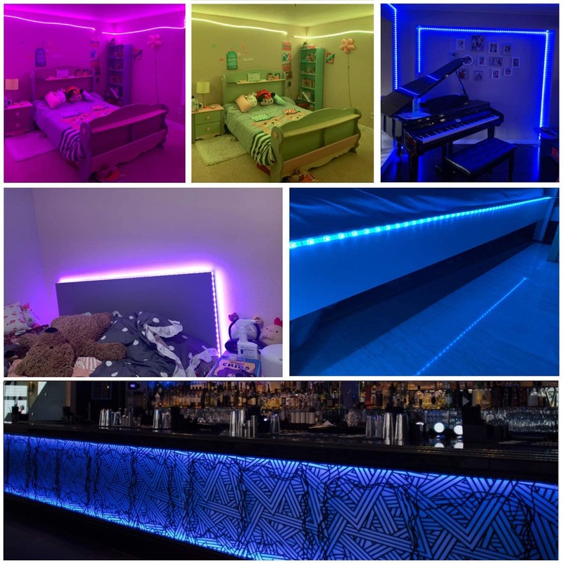 RUISHINE Battery Operated LED Strip Lights 32.8ft, Battery Powered Led