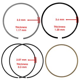 Caltric 2206217 Piston Ring Set For Polaris RZR XP RZR XP 4 Turbo 2016-2021