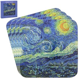 The Leonardo Collection Van Gogh Coasters Set of 4 Vincent Van Gogh For Home & Office | Stylish Coaster For Kitchen, Dining | Ideal Drinks Coasters For Tabletop | Decorative Home Accessories for Table