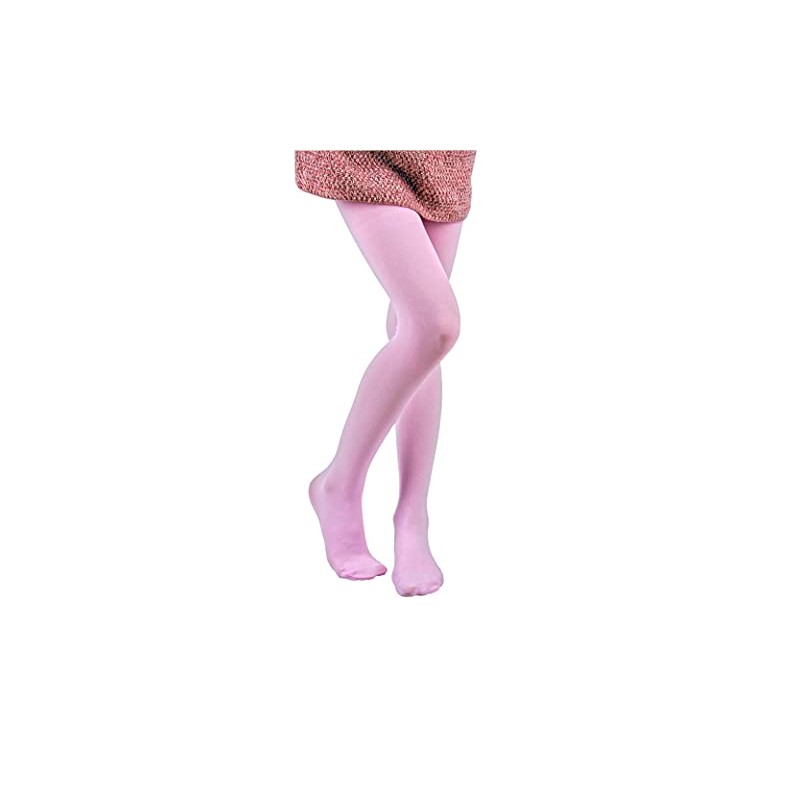 EVERSWE Girls Semi Opaque Footed Tights, Microfiber Tights (11-13, Pink)