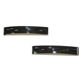 Pair of Rectangle Shaped Clip-in End Barrettes, Hair Slides with Cut-Out Design. (Black)