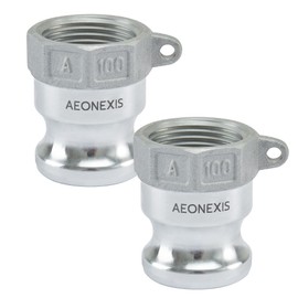 AEONEXIS 2PCS 1" Lightweight Camlock Fittings Type A - A380 Permanent Mold Aluminum, Cam Lock Corrosion-Resistant Adapter & Female NPT for Water/Oil Flow Systems