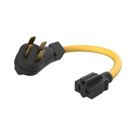 [240 V a 120 V] NEMA 14-50P a 5-15R/5-20R Adaptador de hoja en T 12AWG STW cables de cobre RV Generador Adaptador de cable de alimentación 50 Amp a 20 Amp 120V Dispositivos