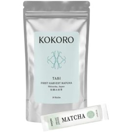 KOKORO LIFE - Tabi  Shizuoka Matcha Sticks  14 Sobres Individuales, 100 Japonés Puro, Fácil de Preparar, Ideal para Latte