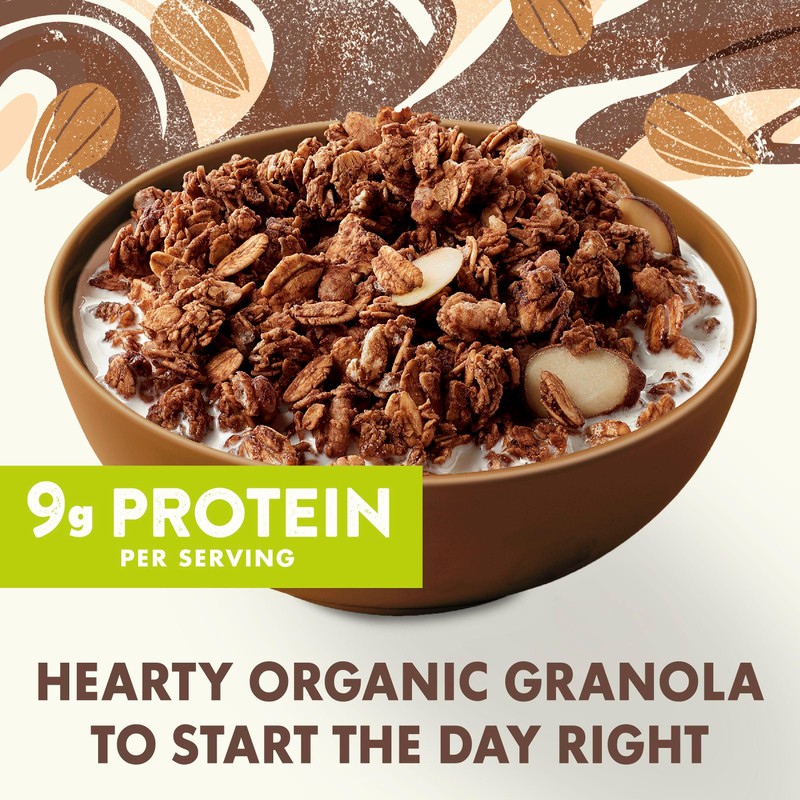 Cascadian Farm Organic Granola, Cocoa Almond, Protein Granola, Non-GMO, 9
