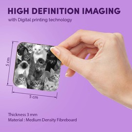 1 x Square MDF Fridge Magnet - Cute Cat Collage Kitten Cats 41628