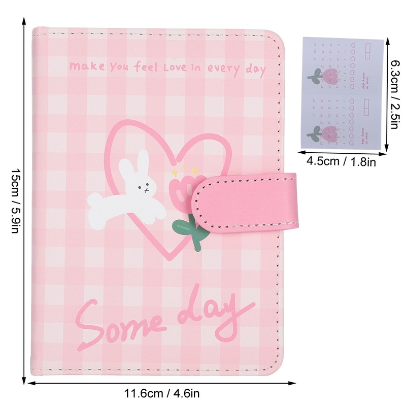 2Sets A6 Magnetic Buckle Notebook Binder Cute Bunny Pattern Daily