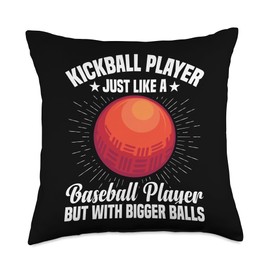 Kickball Team Kick Ball Adult Kickball Bases Red Kickball Throw Pillow