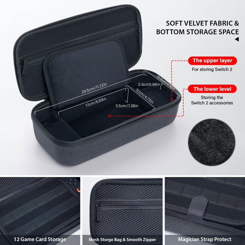 GuileKeys Carrying Case for Switch 2 Console, Travel Bag Portable