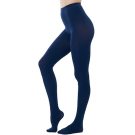 HeyUU Women’s Colourful, Semi-Opaque Support Tights, 80 Denier, Microfiber, darkblue