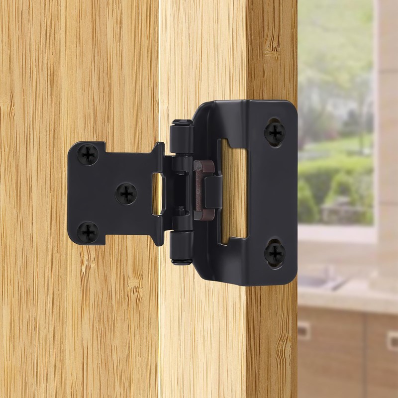 12 Pack 1/2” Overlay Semi Partial Wrap Around Cabinet Hinges(Matte